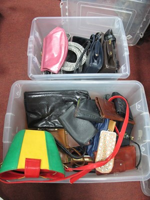 Lot 1402C - Two boxes of various ladies handbags and purses.