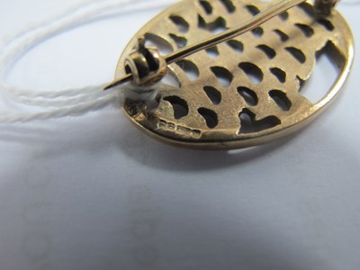 Lot 78 - A 9ct Gold Modernist Style Oval Brooch, of...
