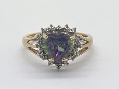 Lot 57 - A 9ct Gold Mystic Stone Set Cluster Ring, of...