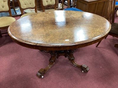 Lot 1511 - XIX Century Burr Walnut Loo Table, with oval...