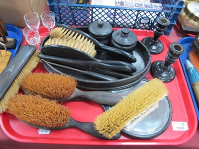 Lot 1376 - Ebony Dressing Table Ware. Liqueur glasses