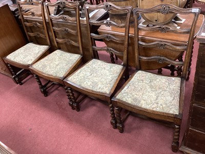 Lot 1543 - Set of Four Oak Dining Chairs, each with...