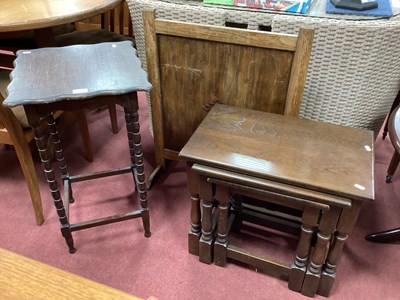 Lot 1513 - XX Century Oak Nest of Tables; together with a...