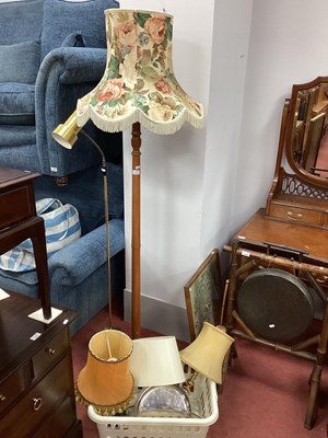 Lot 1518 - Two Standard lamps, three table lamps, plated...