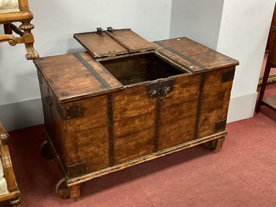 Lot 1545 - Anglo Indian Iron Bound Chest, possibly teak,...