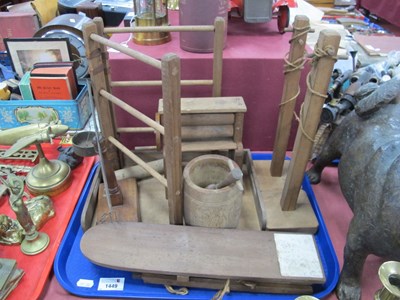 Lot 1449 - Pre War Hand Made Toys, mangle, ironing board,...