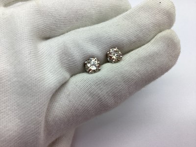 Lot 70 - A Pair of Modern 18ct White Gold Single Stone...