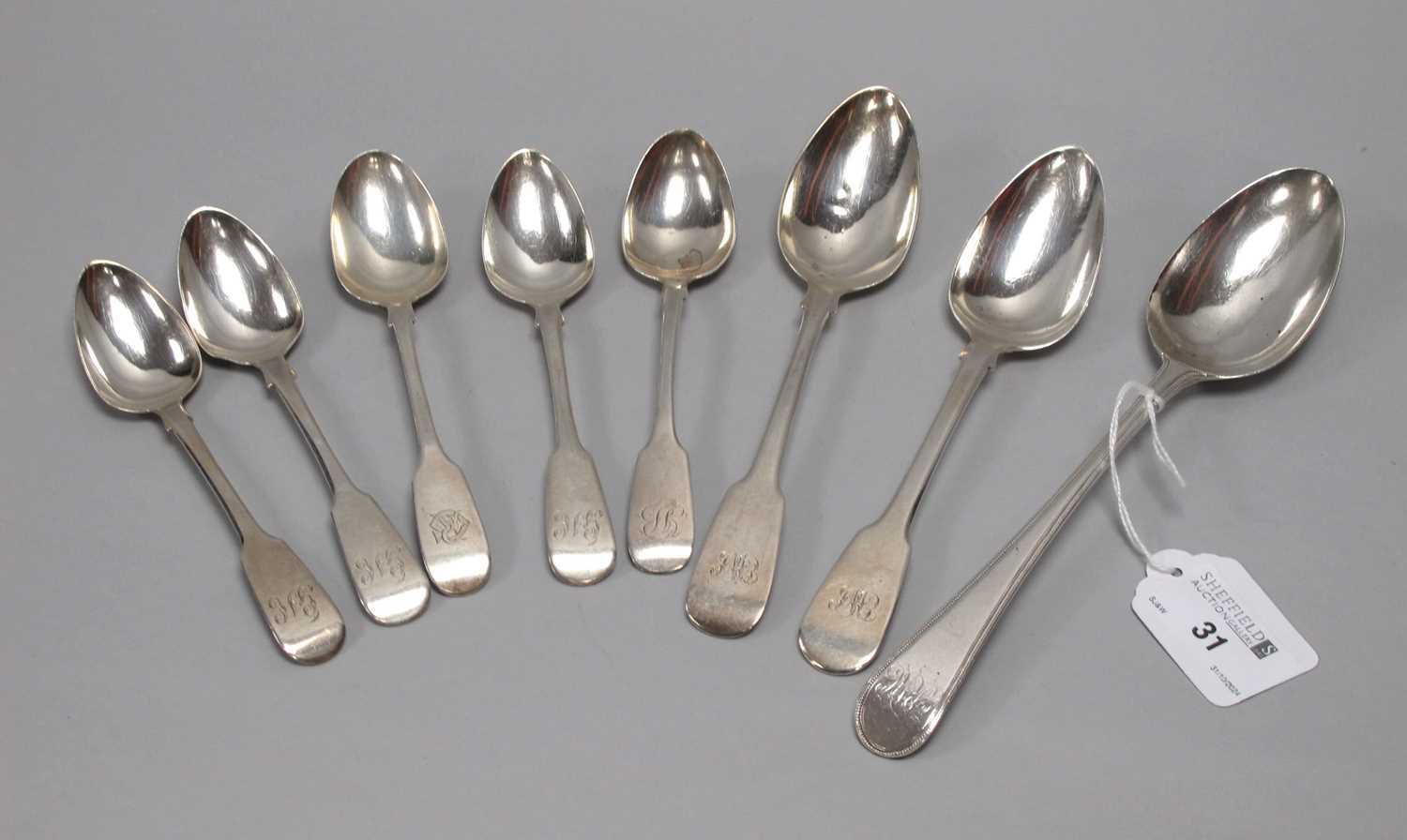 Lot 31 - A Pair of Hallmarked Silver Fiddle Pattern...