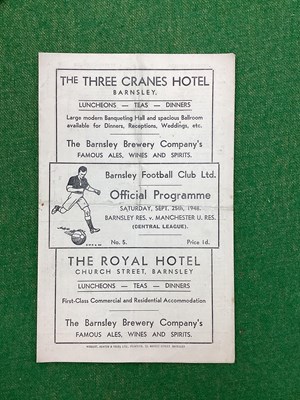 Lot 949 - Barnsley Reserves v. Manchester United...