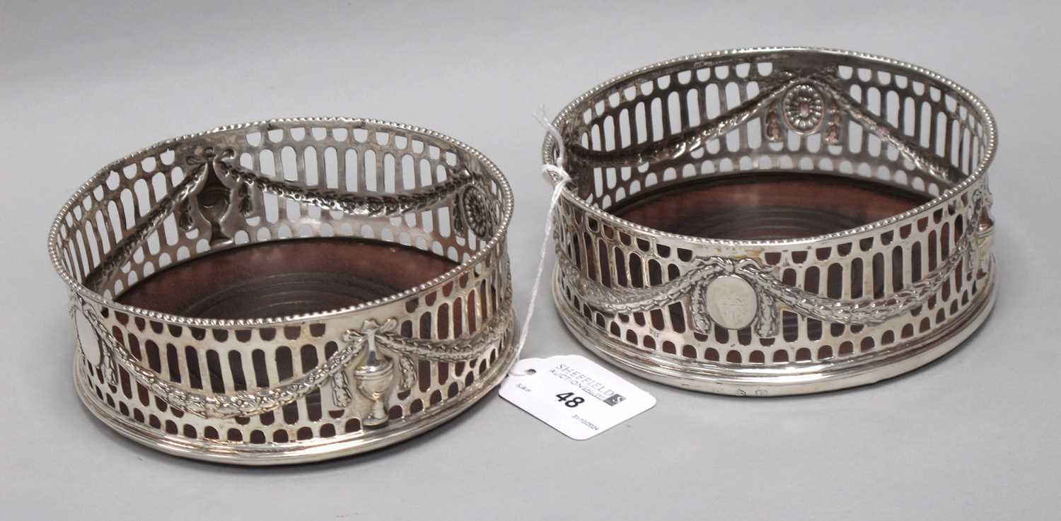 Lot 48 - A Pair of Hallmarked Silver Bottle Coasters,...