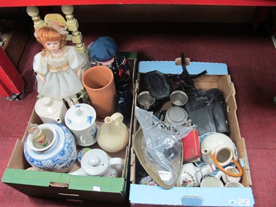 Lot 1094 - Binoculars, scales and weights, goblets,...