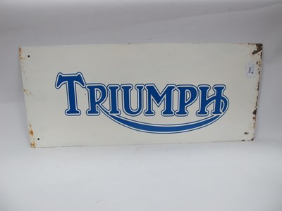 Lot 1410 - A Vintage Motor Dealer's Tin Sign for "Triumph"...