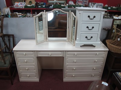 Lot 1483 - Cream Dressing Table, 170cm long, with...