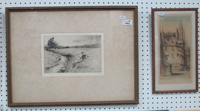 Lot 1448 - Jackson Simpson 'The Burnside' Etching, pencil...