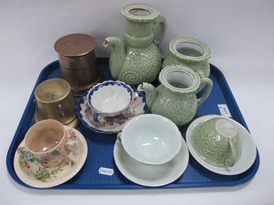 Lot 1175 - Oriental Celadon Seven Piece Tea Service,...