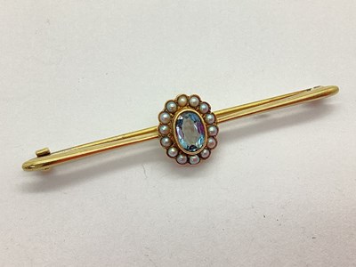 Lot 56 - A c.Early XX Century Pearl Set Bar Brooch,...