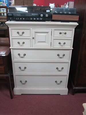 Lot 1486 - YP Furniture Ltd, white painted chest of...
