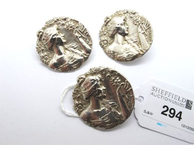 Lot 294 - A Set of Three Large Art Nouveau Hallmarked...