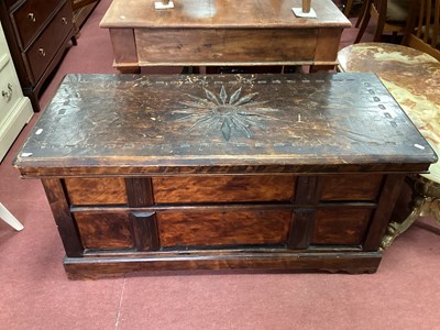 Lot 1537 - Continental Painted Pine Blanket Box, hinged...