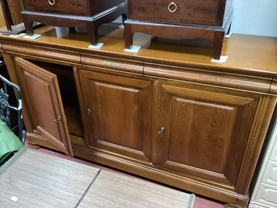 Lot 1521 - Exigence French Walnut Style Buffet, with...