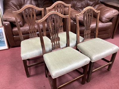 Lot 1540 - Set of Late XVIII Century Elm Chairs, with an...