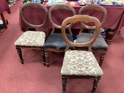 Lot 1555 - Set of Four XIX Century Mahogany Crown Top...