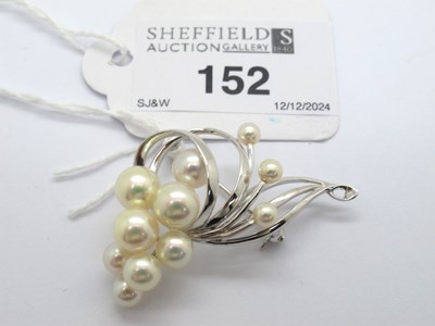 Lot 152 - Mikimoto; A Pearl Set Openwork Brooch, of...