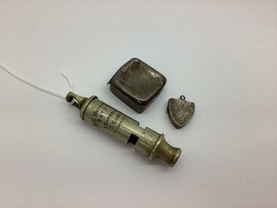 Lot 393 - A Hallmarked Silver Square Pill Box, together...
