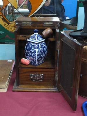 Lot 1388 - Early XX Century Oak Smokers Cabinet, with a...