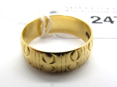 Lot 247 - An 18ct Gold Textured Wedding Band, enscribed "...