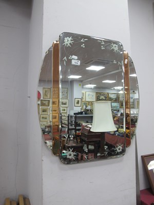 Lot 1654 - Art Deco Style Wall Mirror, with floral...