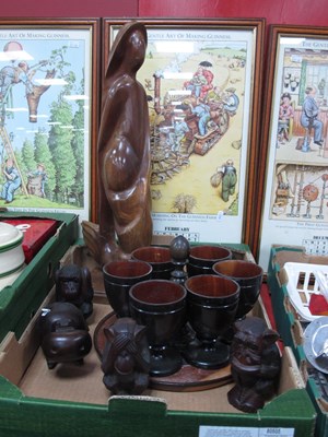 Lot 1012 - FCL Carved Wooden Stylized Figure, 53cm high,...