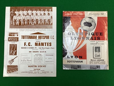 Lot 821 - Tottenham Hotspur Away in Europe Programmes,...