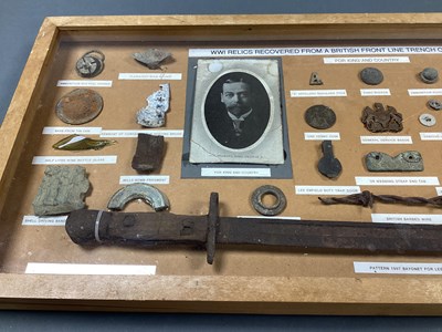 Lot 417 - WWI Framed Relics, recovered from former...