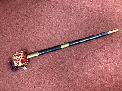 Lot 454 - Reproduction Scottish Basket Hilt Broadsword...