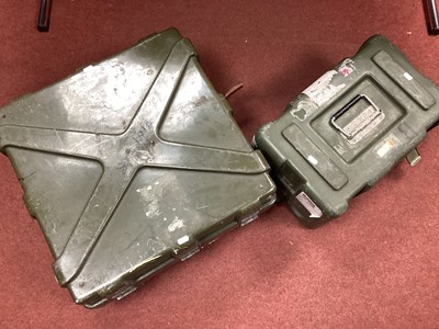 Lot 425 - Two Military Style Boxes, large box adapted to...
