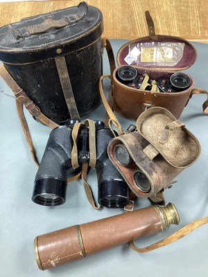 Lot 408 - WWII Cased 7 x 50 Prismatic Binoculars, marked...