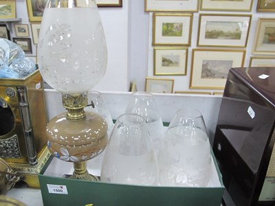 Lot 1500 - Early XX Century Brass Oil Lamp, with overlaid...