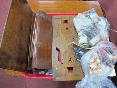 Lot 1440 - Chess Sets, in pottery, alabaster, and wood,...