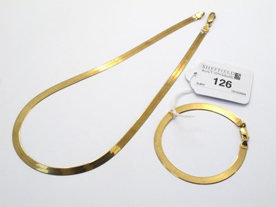 Lot 126 - A 9ct Gold Snake Link Necklace, 40cm long,...