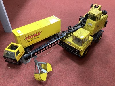 Lot 383 - Two Playworn Tonka Toys including Mobile Crane...