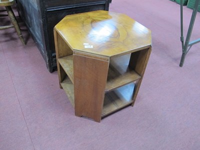 Lot 1629 - A 1920s octagonal Walnut bookcase with a...