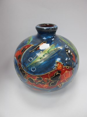 Lot 1236 - Anita Harris 'Koi Carp' Marakesh Vase, gold...
