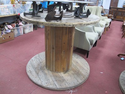Lot 1599 - Large Wooden Industrial Bobbin, ideal for...