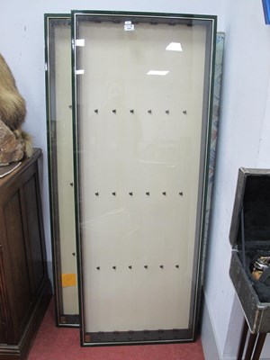 Lot 1641 - Pair of Large Wall Display Cases, green...
