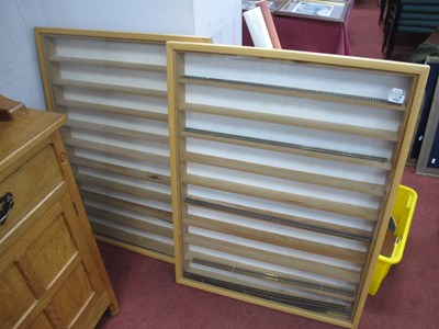 Lot 1652 - Pair of Lightwood Wall Display Cases, 72cm x...