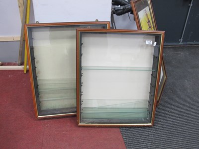 Lot 1582 - Pair of Wall Display Cases, each 66cm x 52.5cm,...