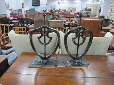 Lot 1595 - Pair of Metal Industrial Art Table Lamps, of...