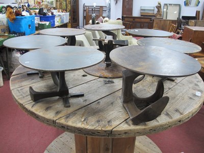 Lot 1598 - Cast Iron Circuclar Topped Display Stands,...