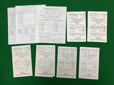 Lot 823 - Crystal Palace Reserve Programmes, typed...